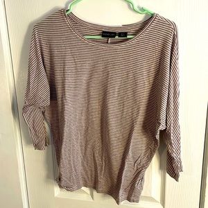Striped 3/4 length sleeve t-shirt